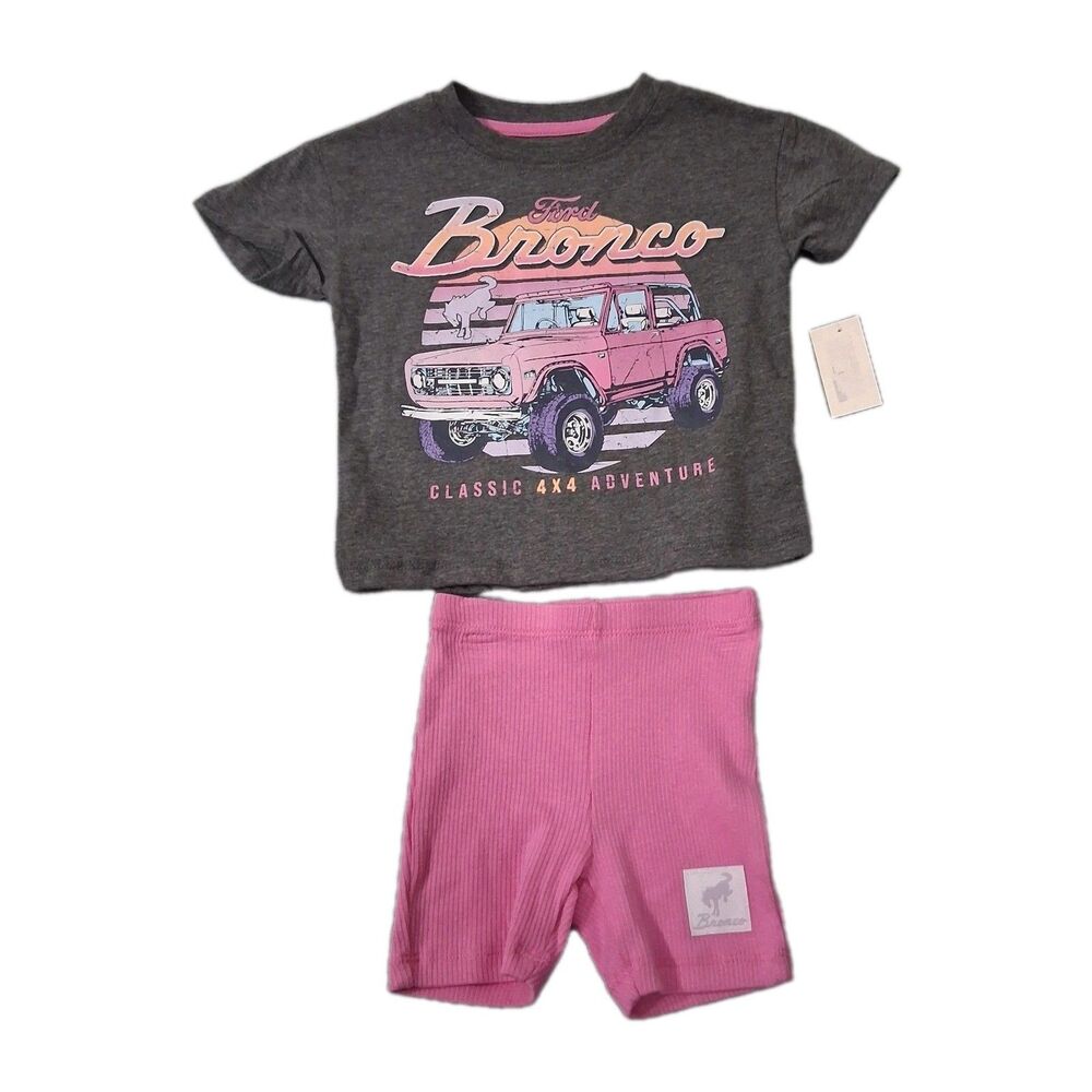 Ford Bronco Baby Outfit 18m Tshirt Shorts Set Truck Horse Car Show Carnival Play